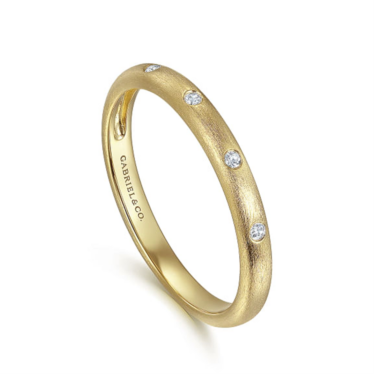 Gabriel & Co. Staggered Gold Diamond Stackable Ladies Ring