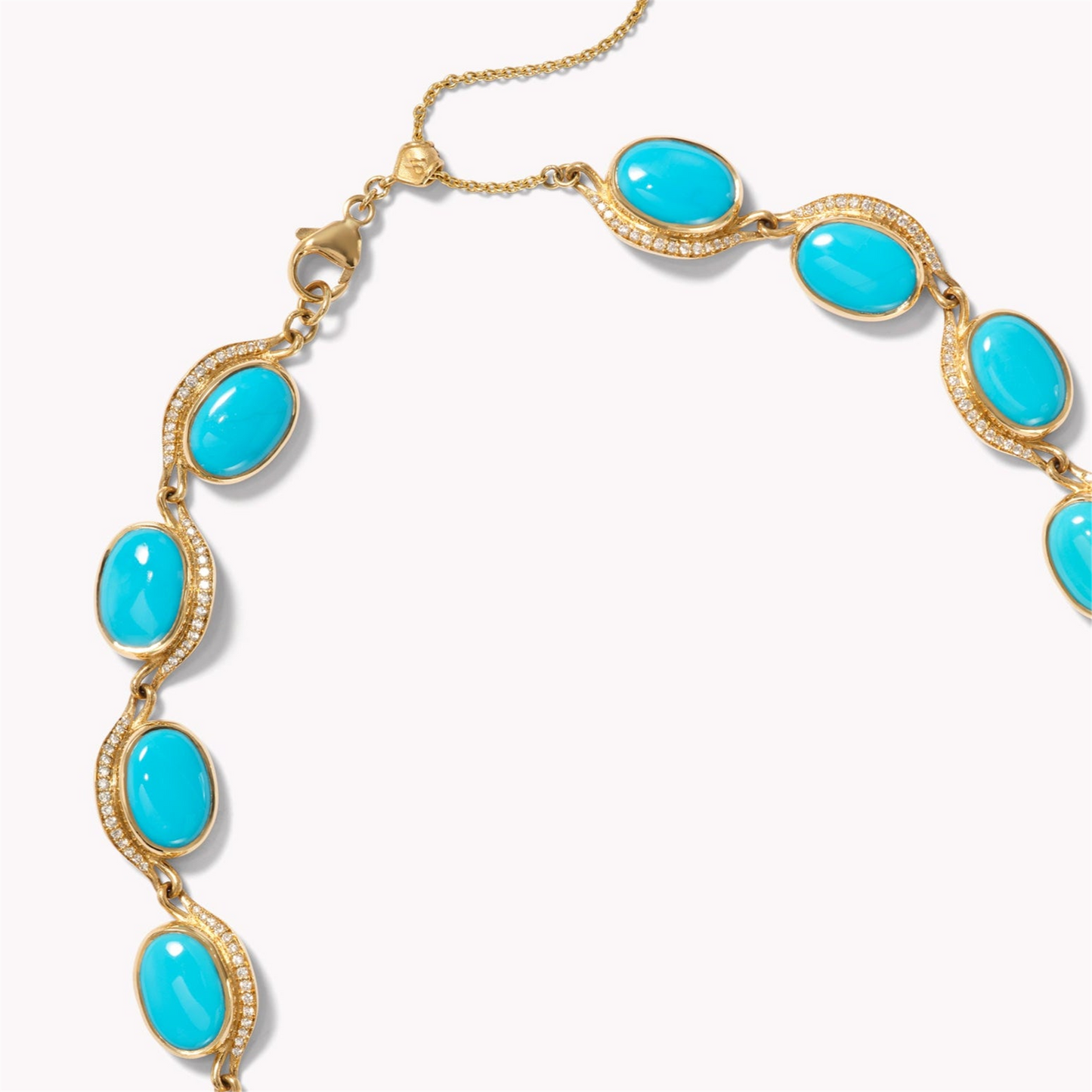 Jamie Turner Aurora Crescent Turquoise Collar Necklace in 18k Yellow Gold