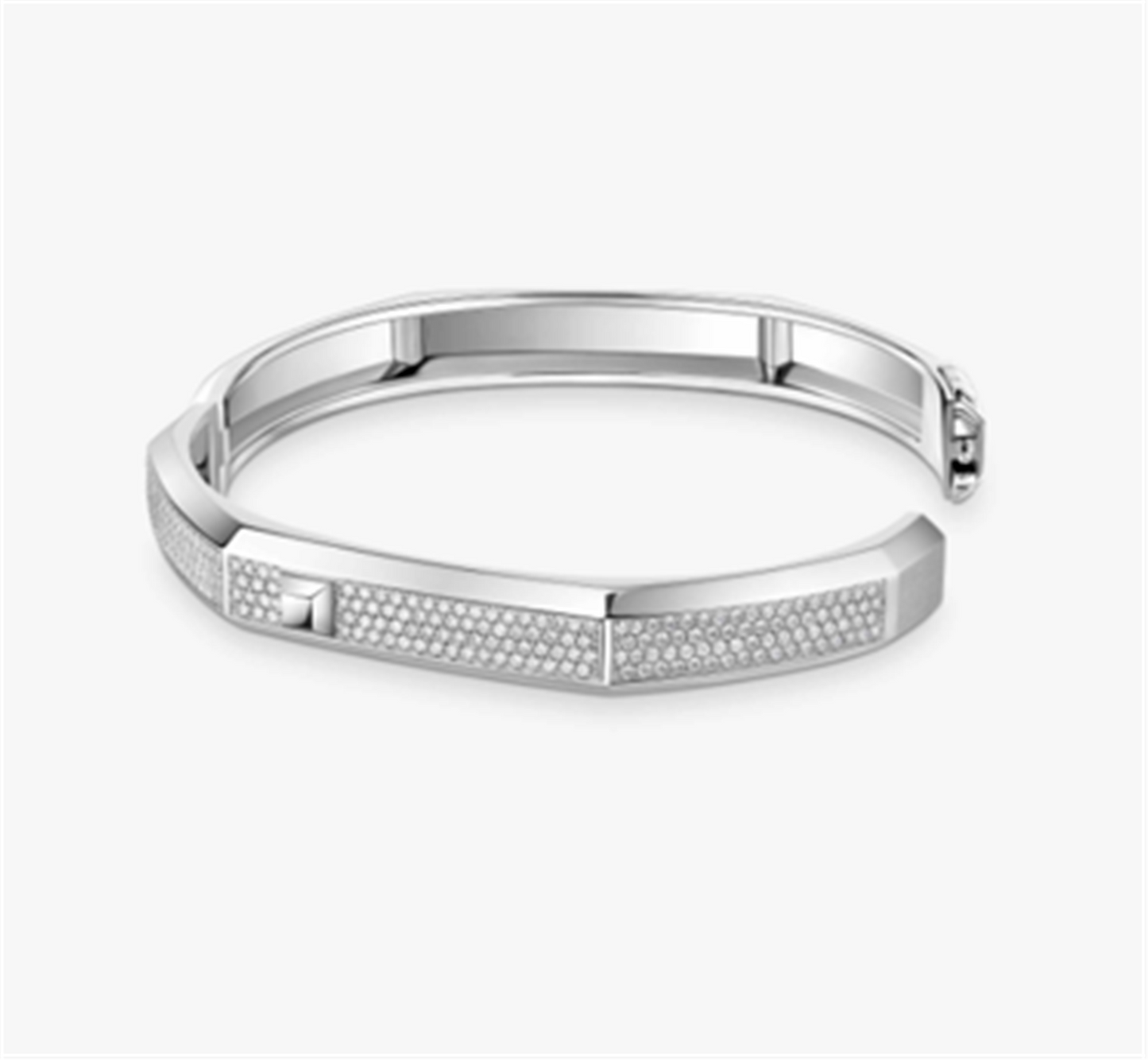 Messika Moderniste Pavé 8mm Bangle Bracelet in 18k White Gold