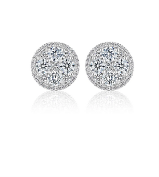 Penny Preville All Diamond Round Halo Stud Earrings
