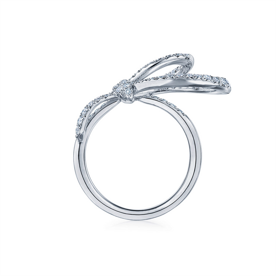 Kwiat Platinum Ribbon Ring with Diamonds