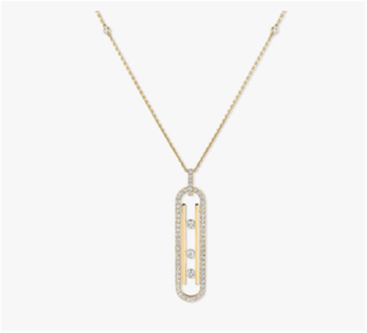 Messika Move 10th Diamond Pave Necklace in 18k Yellow Gold, Small