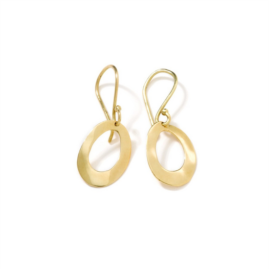 Ippolita Mini Wavy Oval Earrings in 18K Gold