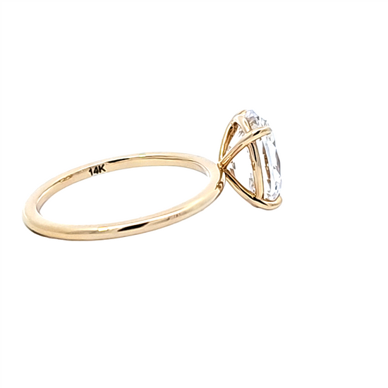 Oval Center Basket Semi-Mount Enagagement Ring in 14k Gold