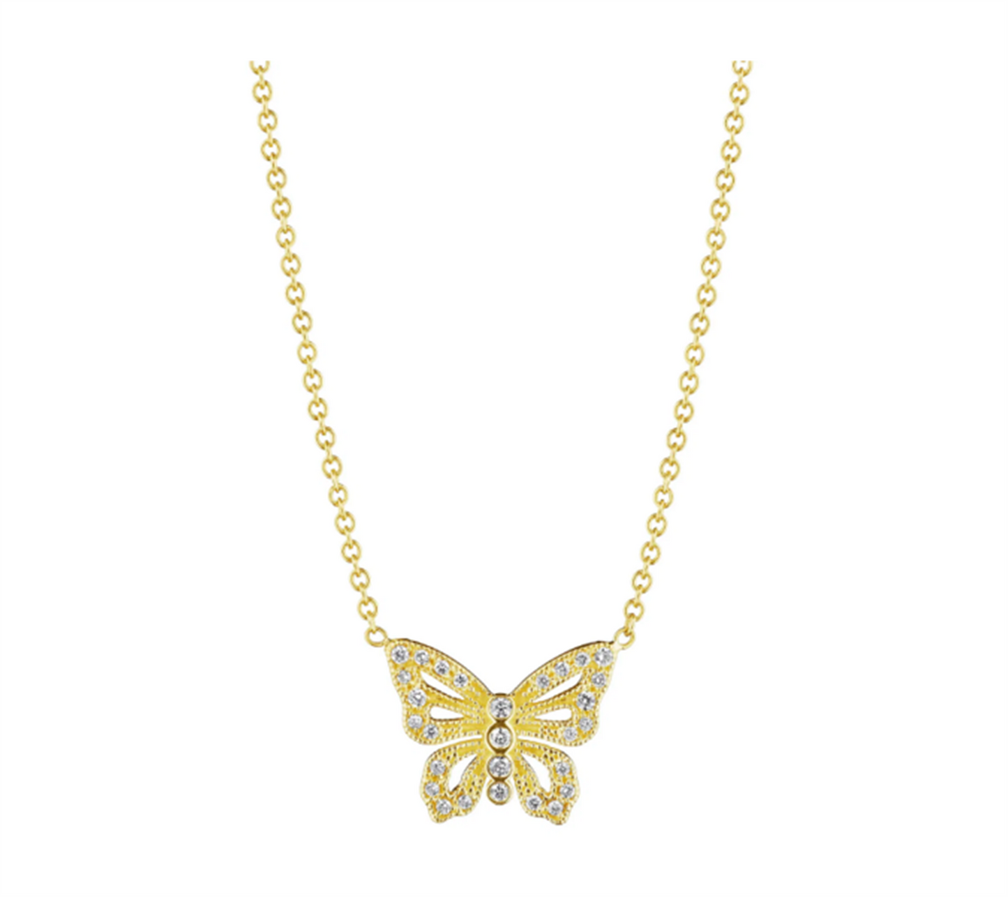 Penny Preville Petite Penny Butterfly Necklace in 18k Gold