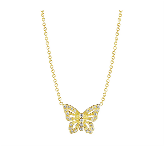 Penny Preville Petite Penny Butterfly Necklace in 18k Gold