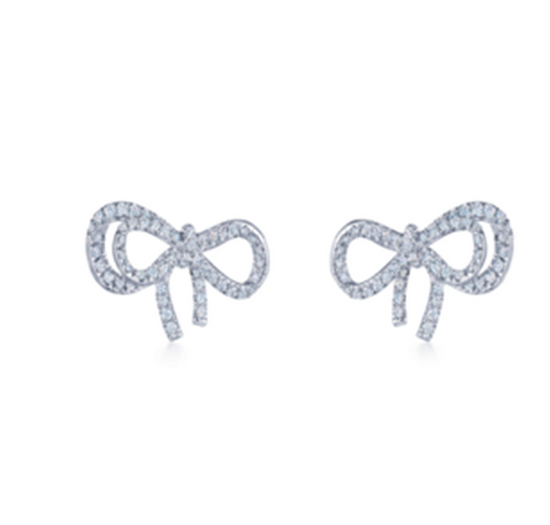 Kwiat Diamond Bow Earrings in Platinum