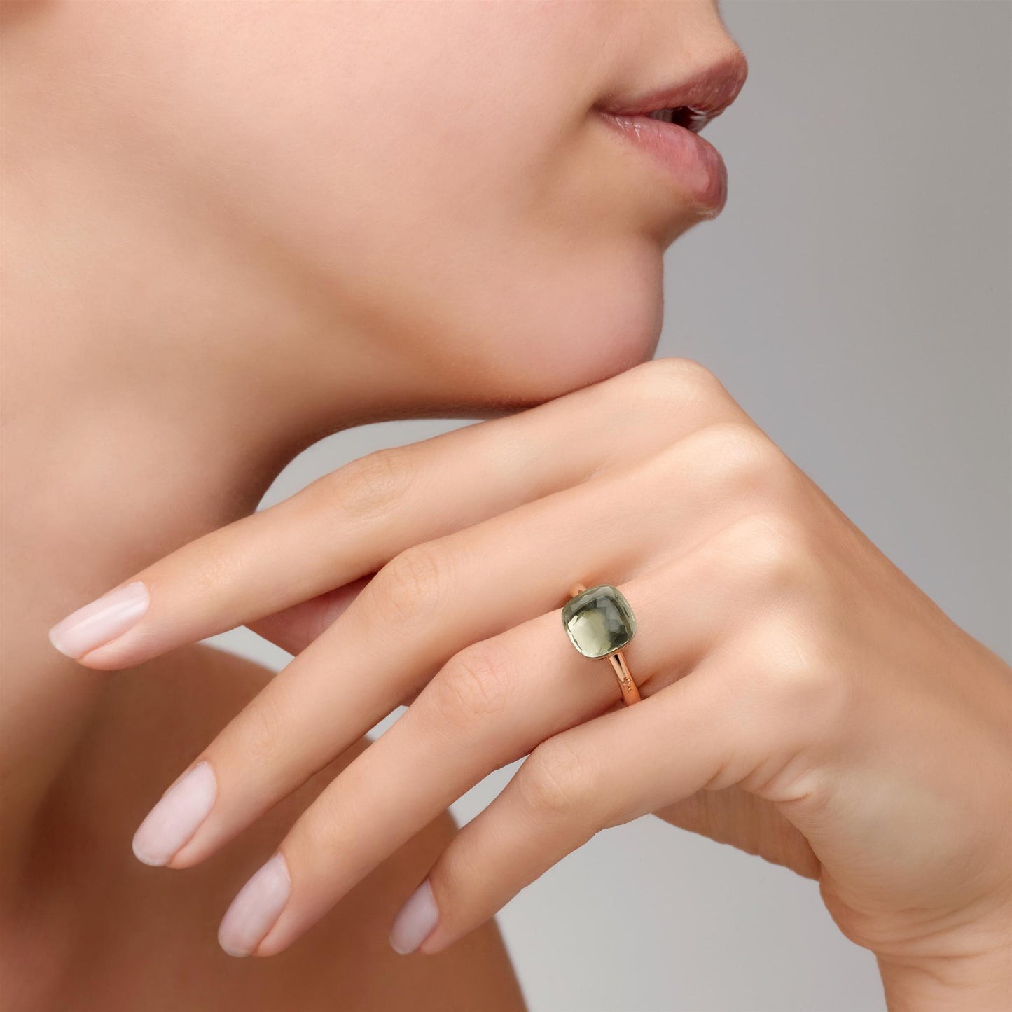 Pomellato Nudo Classic Prasiolite Ring in 18k Rose & White Gold