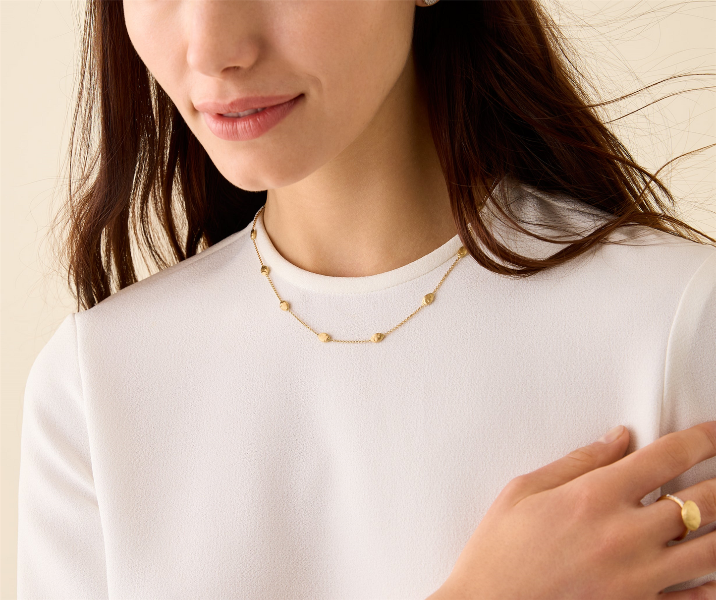 Marco Bicego Siviglia Small Bean Necklace in 18k Yellow Gold