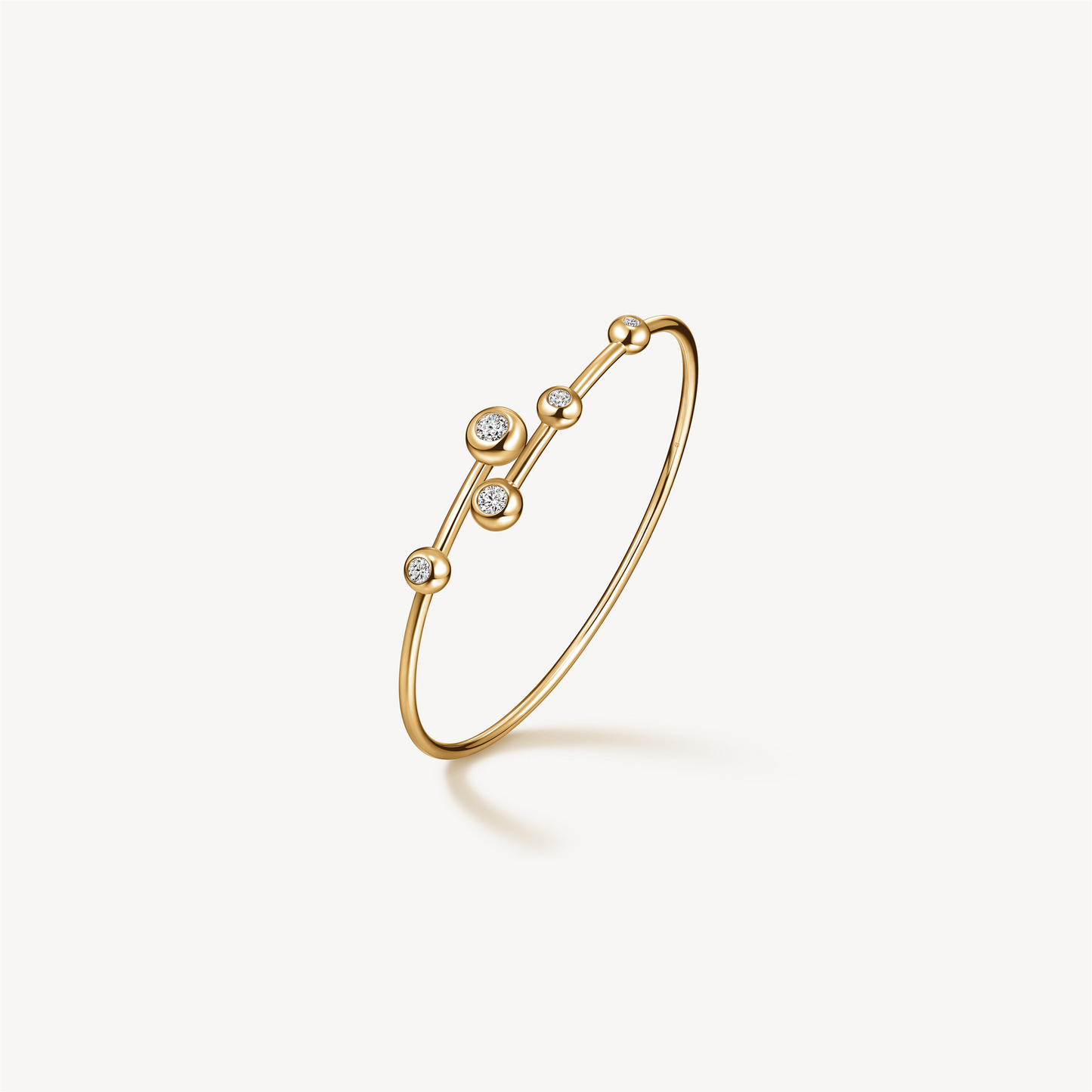 Hearts On Fire Dream Floating Flexi Bangle in 18k Yellow Gold