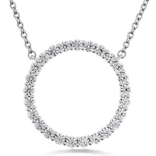 Hearts on Fire Large Signature Diamond Circle Pendant in 18k White Gold