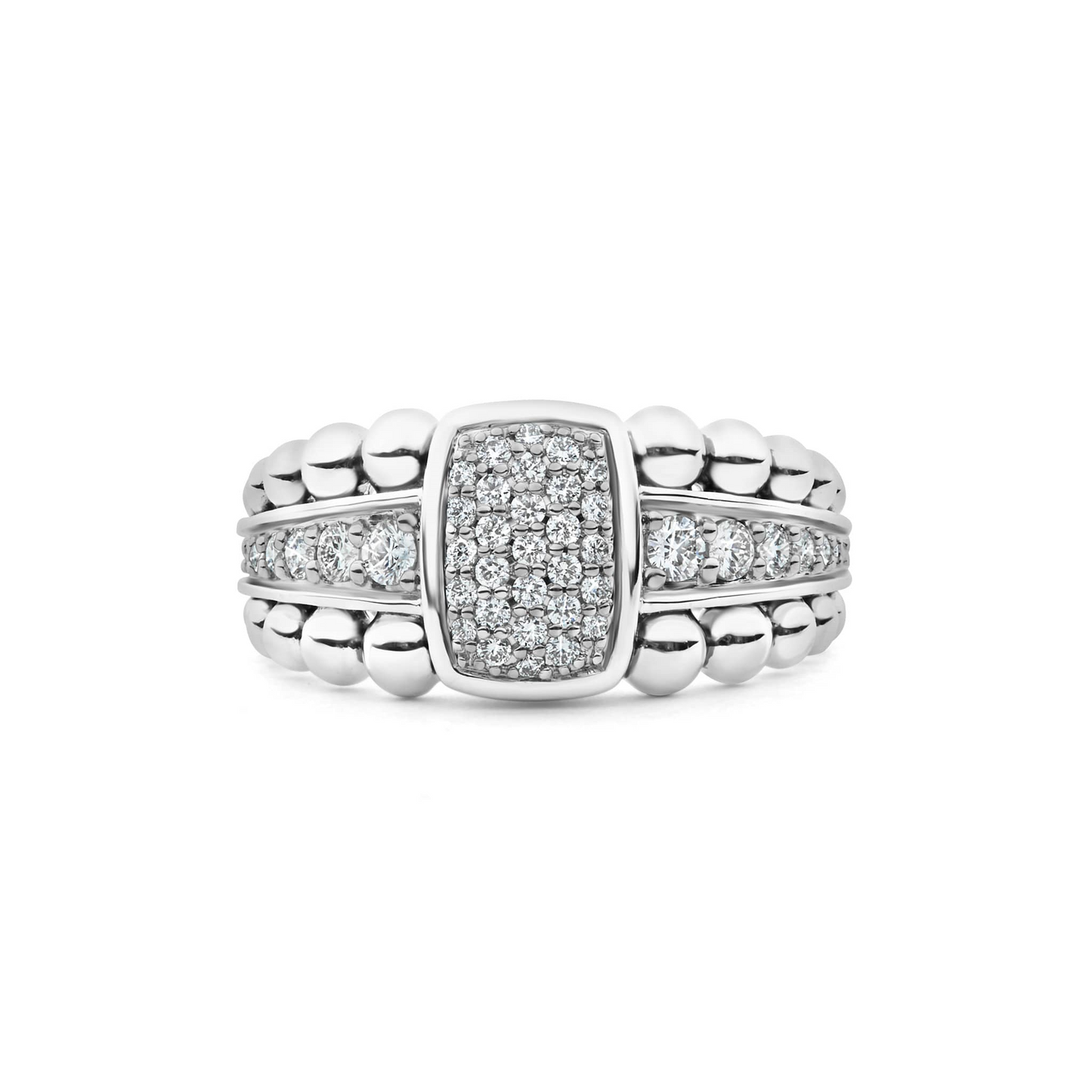 Lagos Small Diamond Statement Ring in Sterling Silver