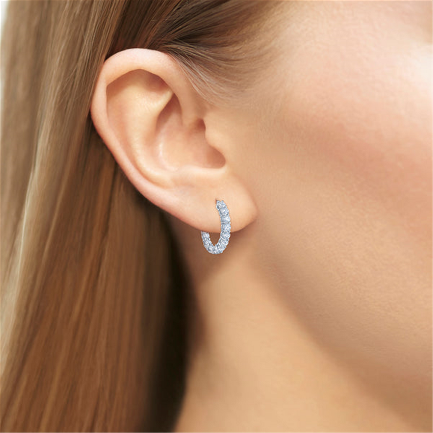 Kwiat Petite Diamond Hoop Earrings in 18k White Gold