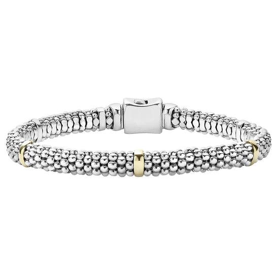 Lagos Five Gold Station Caviar Bracelet