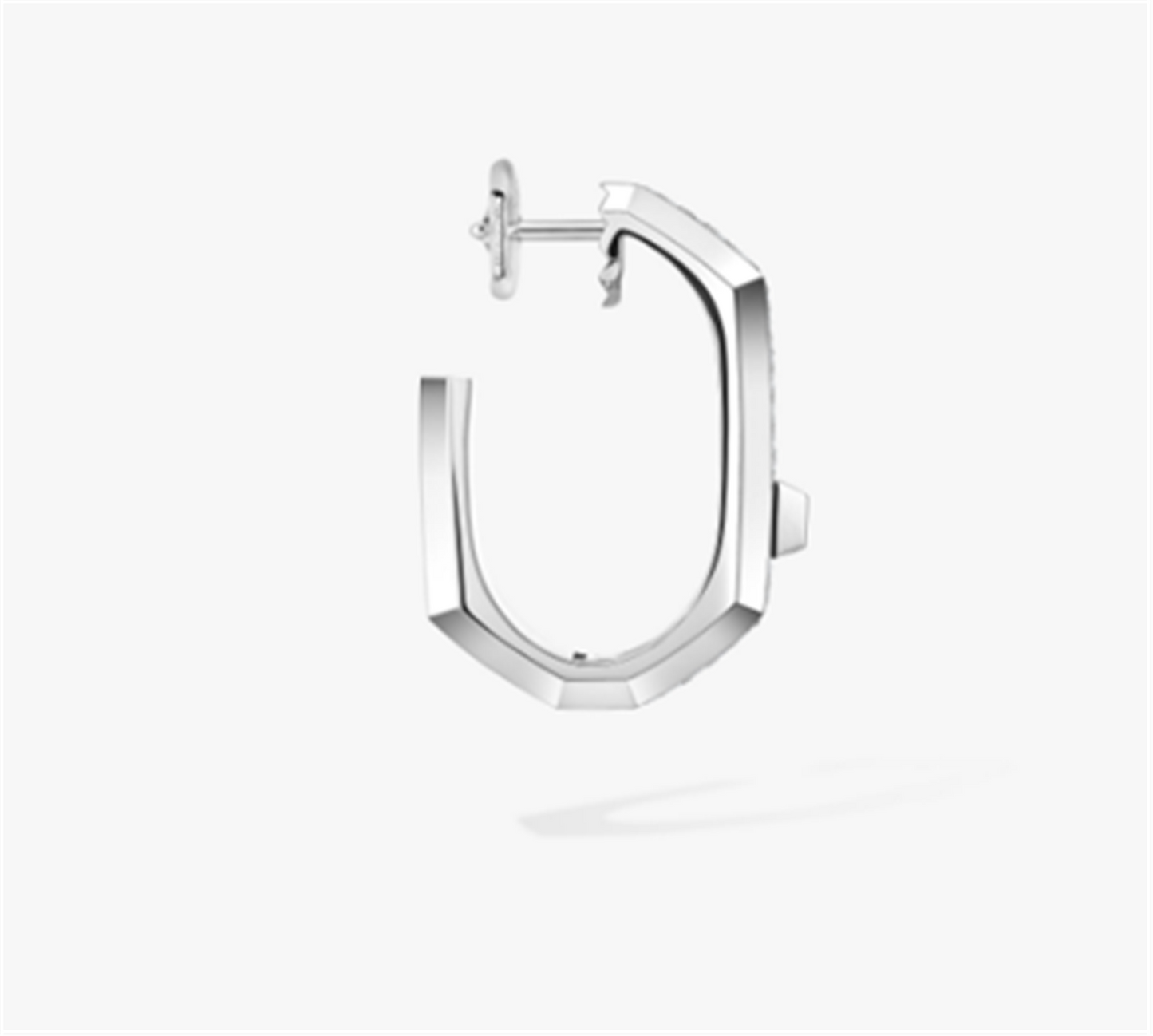Messika Moderniste Single Pavé Diamond Hoop Earring, Medium in 18k White Gold