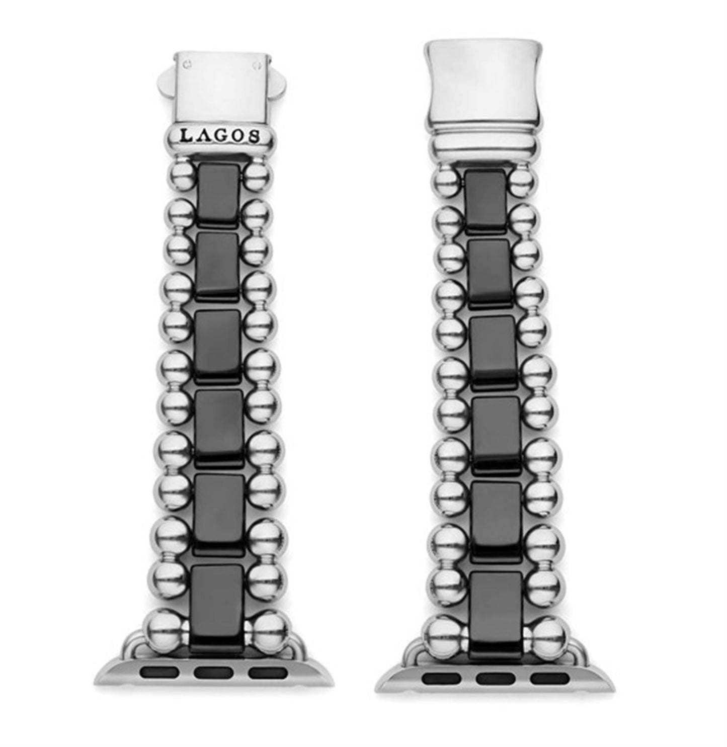 Lagos Black Ceramic and Stainless Steel Watch Bracelet