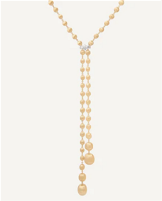 Marco Bicego Africa Lariat .50ct Diamond Necklace with Pave Clasp in 18k Gold