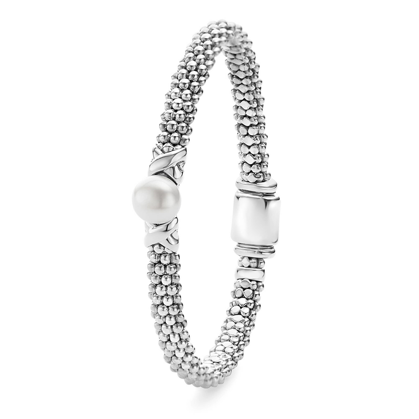 Lagos Silver X Pearl Caviar Bracelet