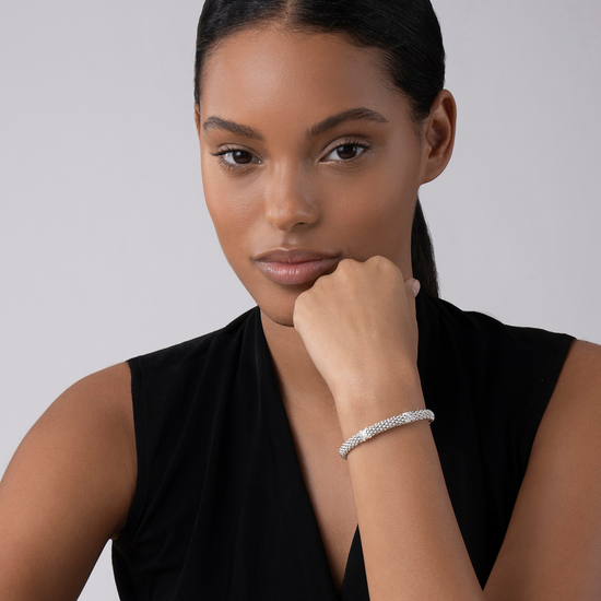 Lagos Three Station Silver X Diamond Bracelet