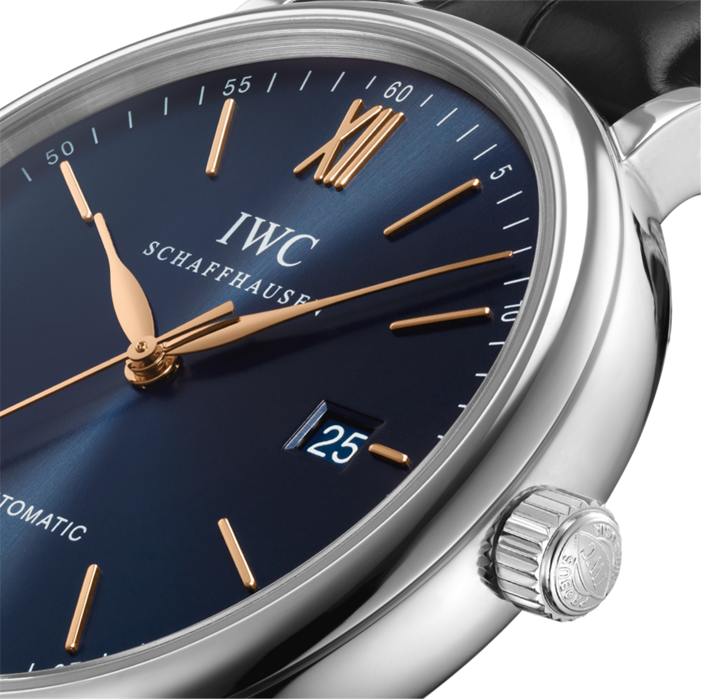 IWC Shaffhausen Portofino Automatic 40mm w/ Blue Dial & Black Alligator Strap