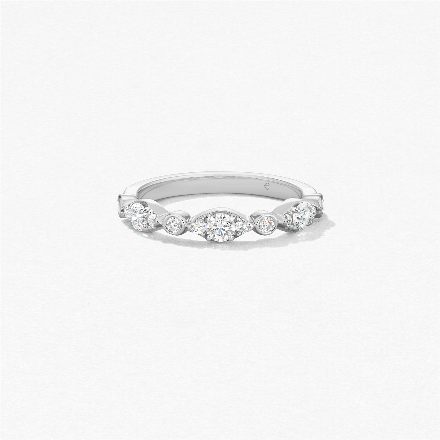 Hearts on Fire Bezel Regal Band in 18k White Gold