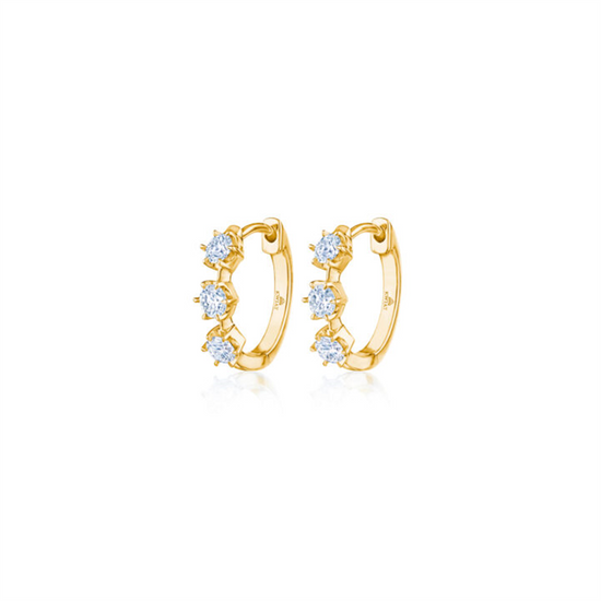 Kwiat 18k Gold Starry Night Huggie Hoop Earrings with 1/2ct Diamonds