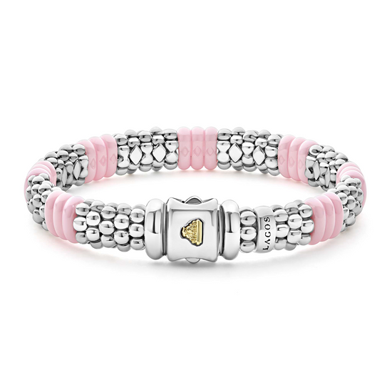 Lagos Pink Ceramic Caviar Beaded Bracelet