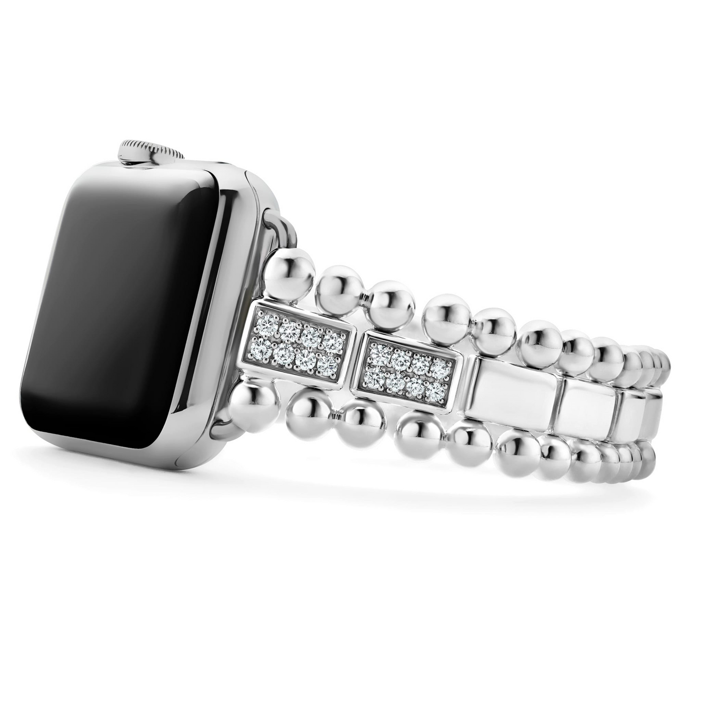 Lagos Sterling Silver Half Diamond Watch Bracelet - 38-45mm