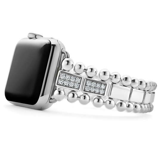 Lagos Sterling Silver Half Diamond Watch Bracelet - 38-45mm