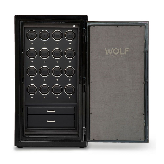 WOLF 1834 Atlas 16 PC Watch Winder Safe Onyx