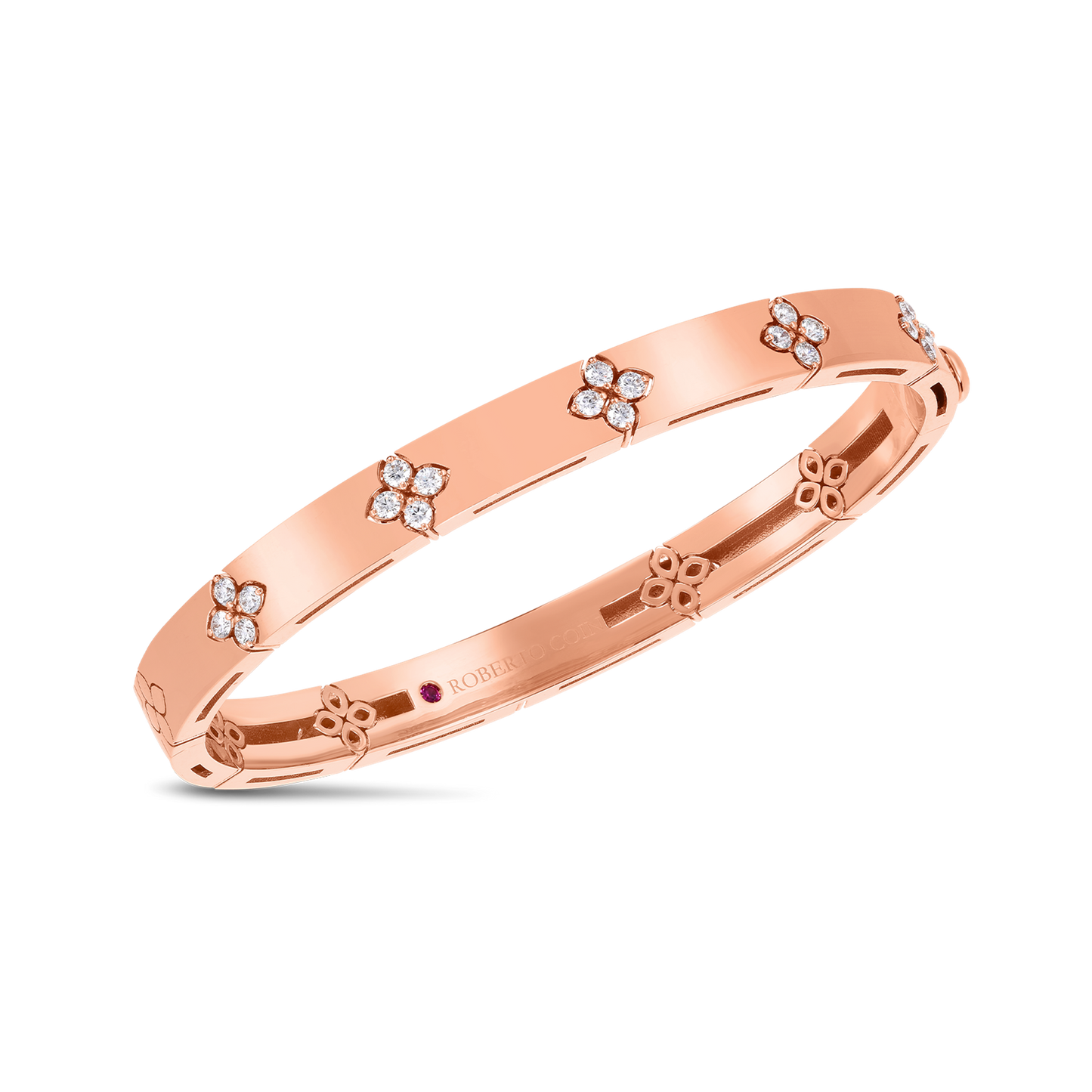 Roberto Coin Love In Verona Diamond Bangle in 18k Rose Gold