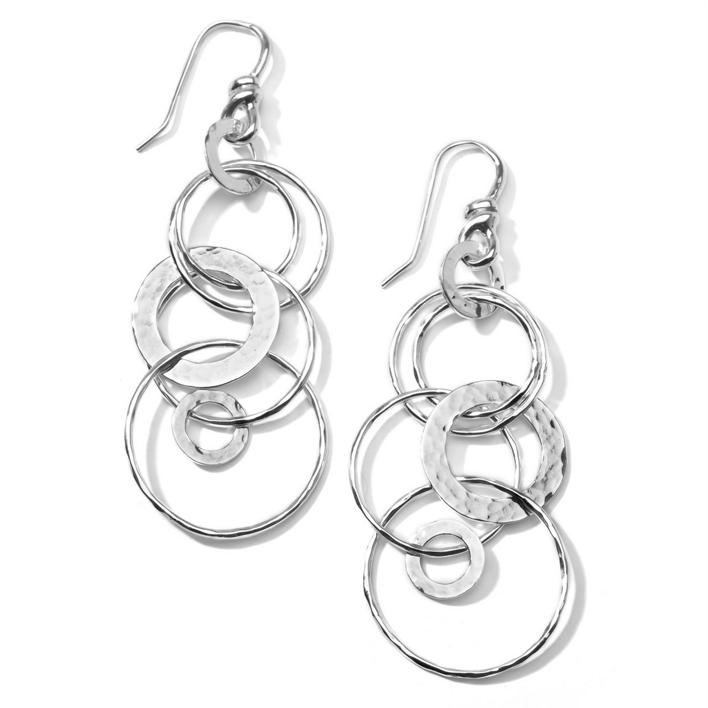 Ippolita Silver Medium Hammered Jet Set Drop Earrings