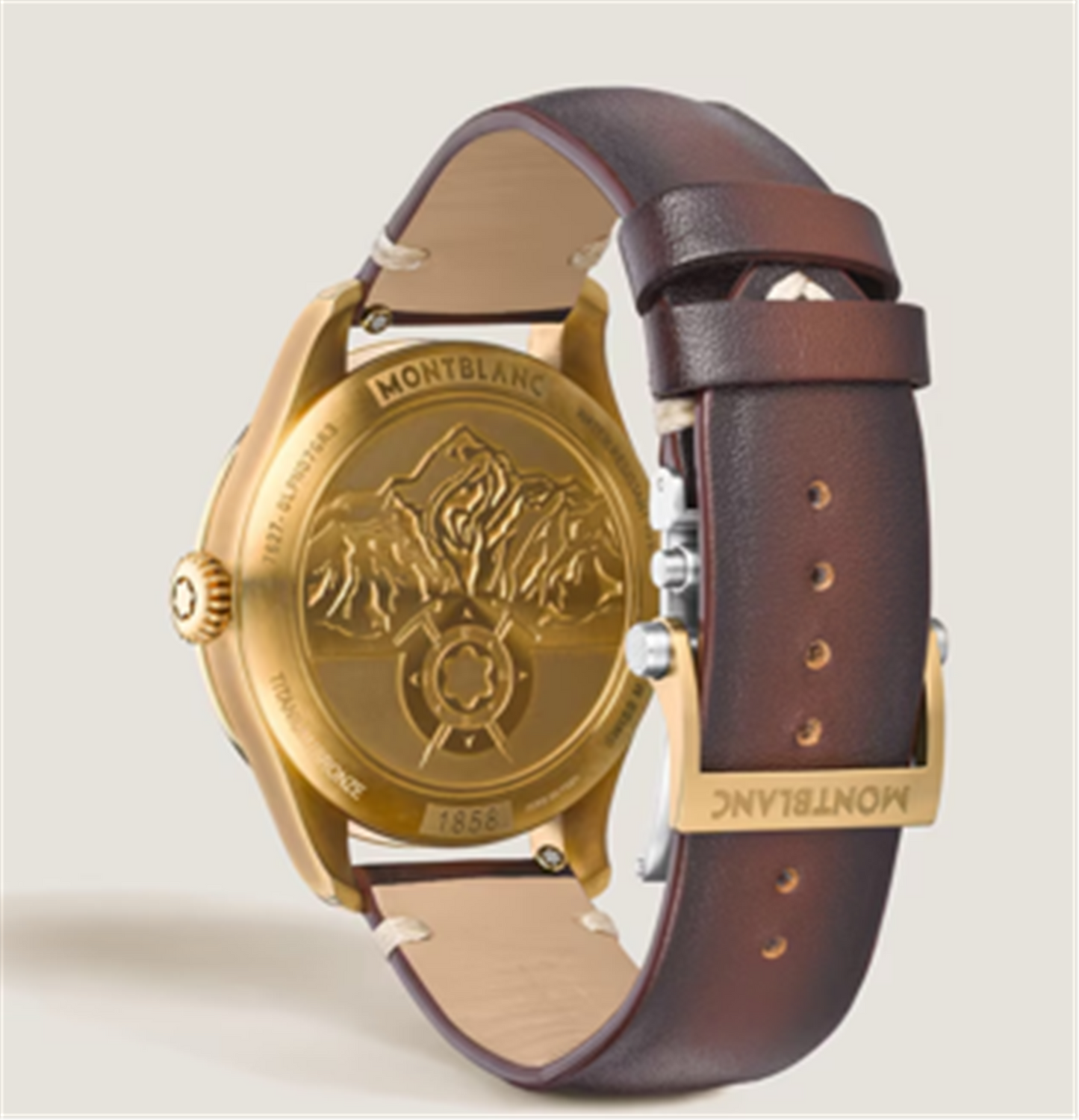 Montblanc Bronze 1858 Automatic Date 0 Oxygen w/ Bronze Dial & Brown Leather Strap - 40 mm