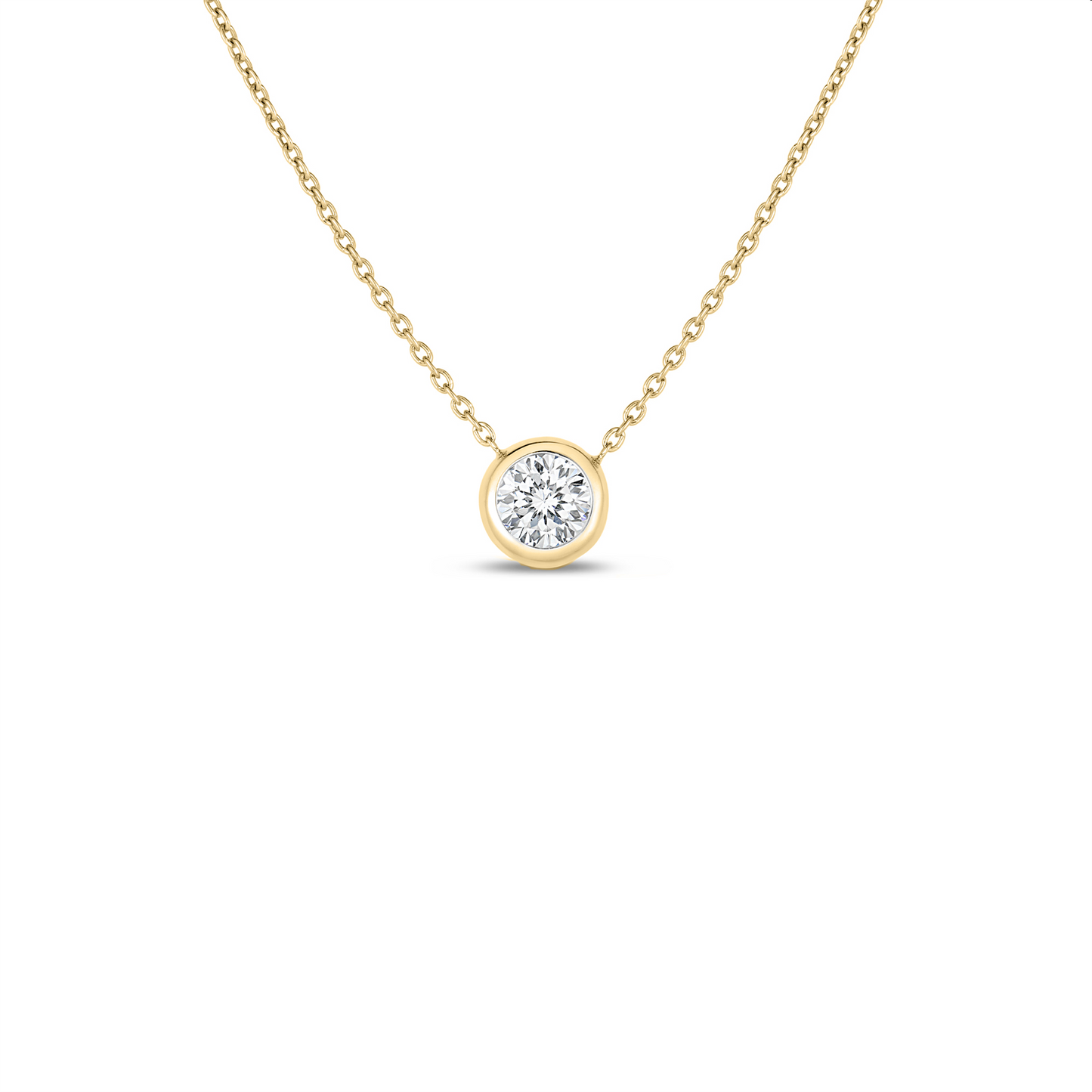 Roberto Coin Diamonds By the Inch Bezel Set Solitaire Necklace