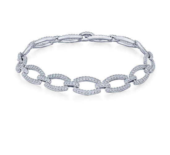 Kwiat 18k White Gold Oval Link Diamond Bracelet