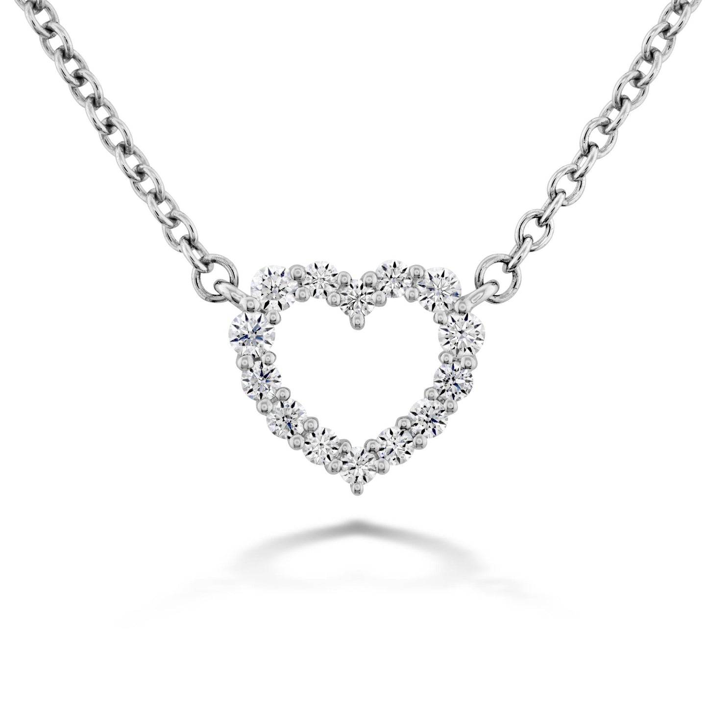 Hearts on Fire 18k White Gold Signature Heart Pendant, Small