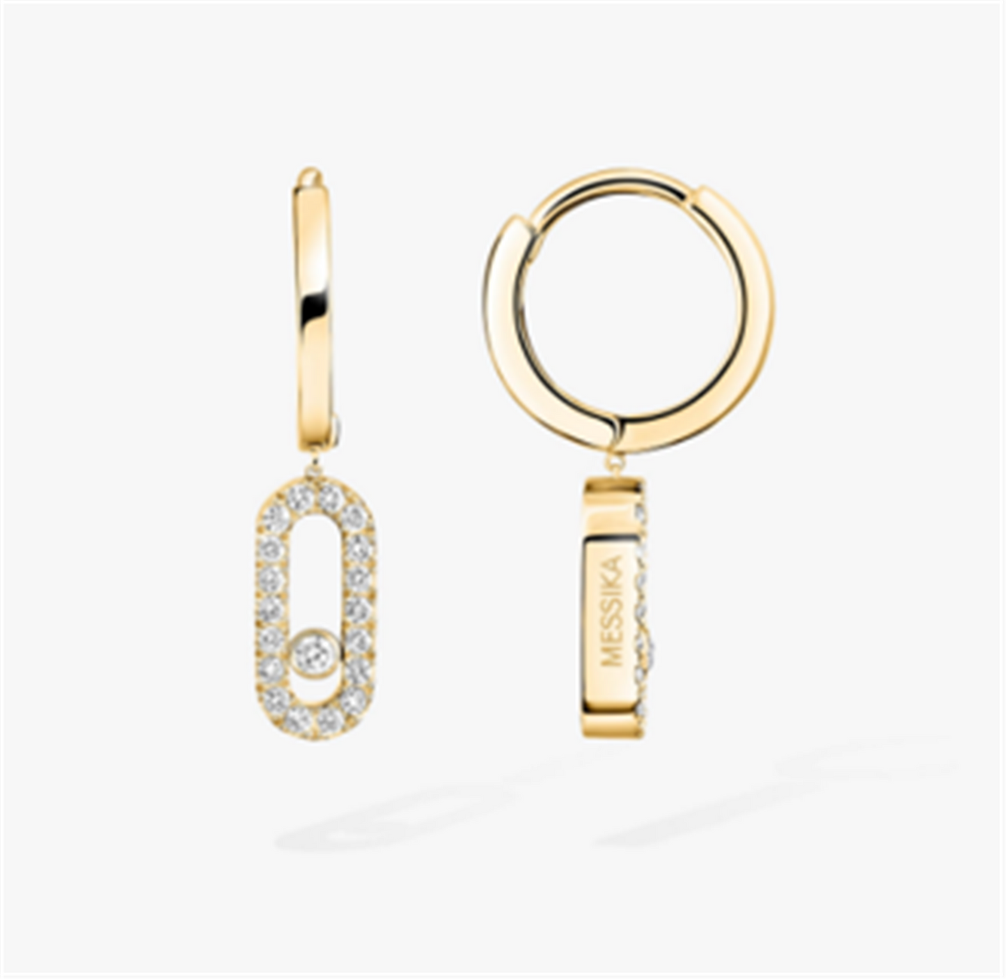 Messika Move Uno Diamond Hoop Earrings in 18k Yellow Gold