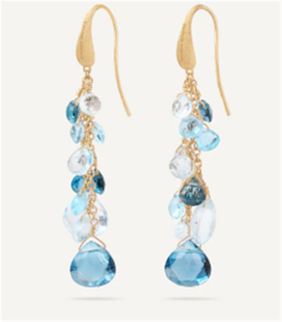 Marco Bicego Paradise Mixed-Strand Topaz Drop Earrings