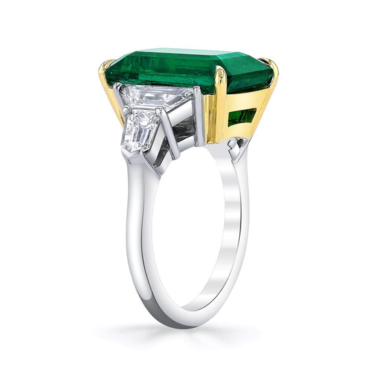 Joshua J Two-Tone Emerald & Belle Cut Diamond Ring