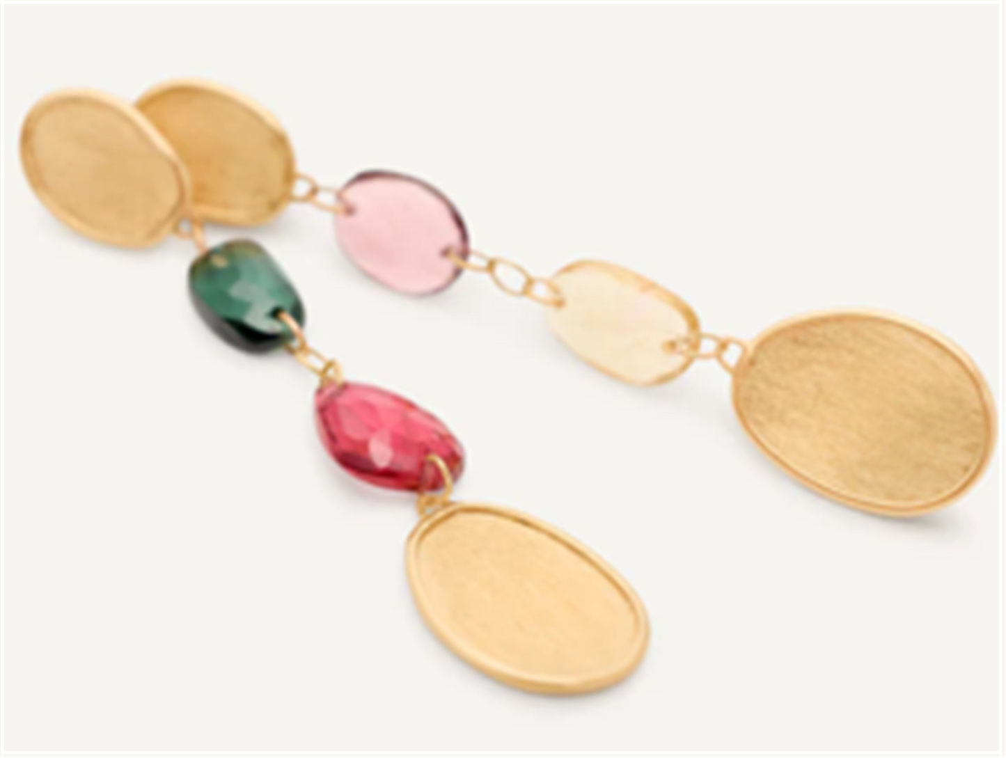 Marco Bicego Lunaria Mixed Tourmaline Drop Earrings in 18k Gold
