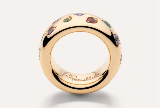 Pomellato Iconica Medium Multi Stone Ring in 18k Rose Gold