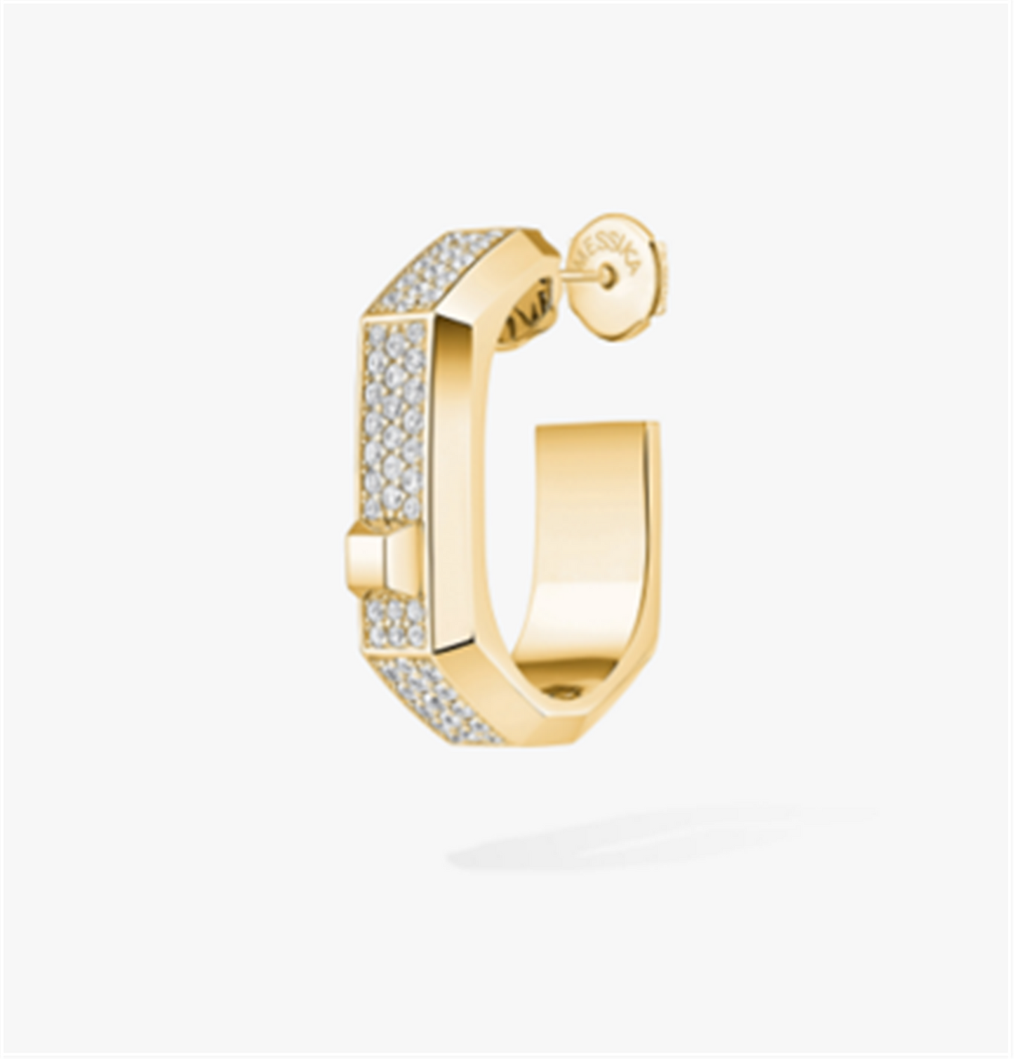 Messika Moderniste Single Pavé Diamond Hoop, Medium in 18k Yellow Gold
