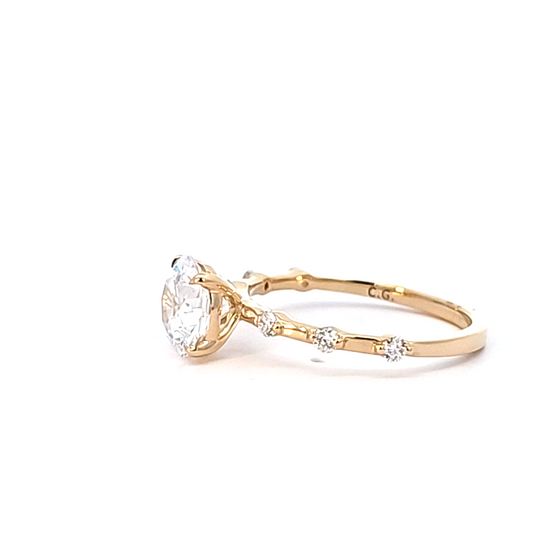 C.Gonshor Scattered Diamond Semi-Mount Engagement Ring in 14k Gold & 1/4ct Diamonds