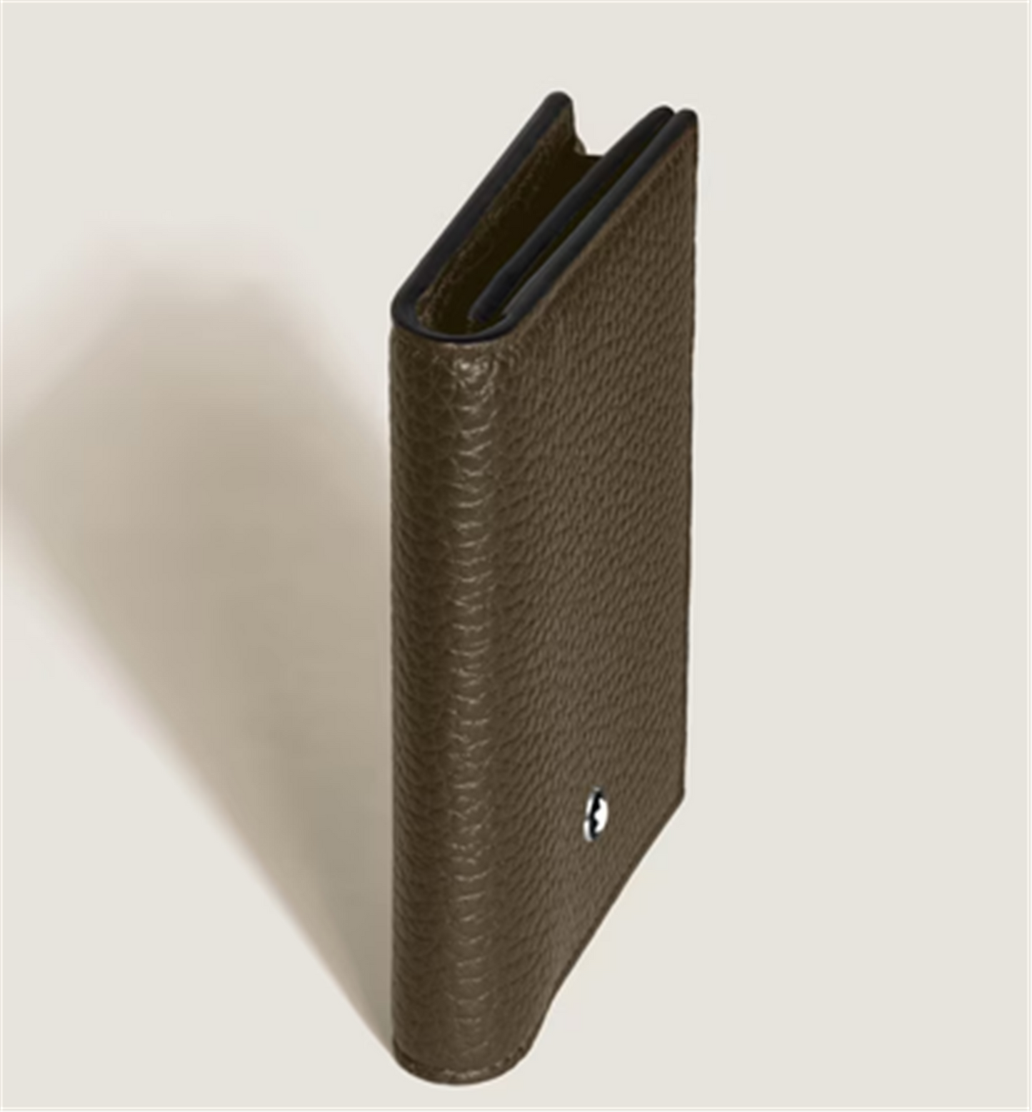 Montblanc 4cc Card Holder in Khaki Grain Leather