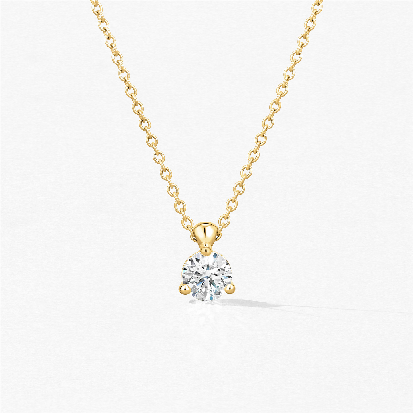 Hearts On Fire Classic 3-Prong Soliataire Pendant in 18k Yellow Gold