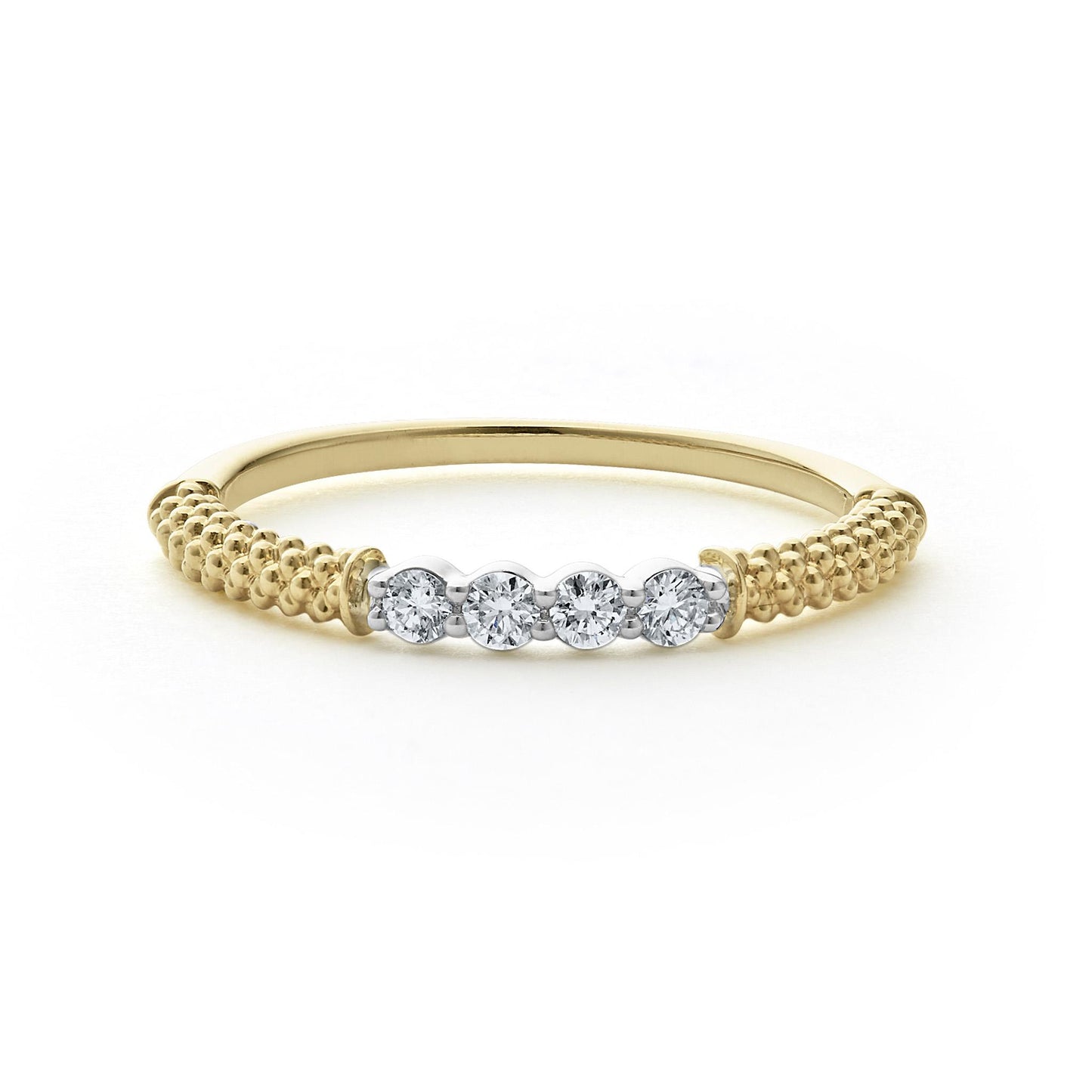 Lagos Superfine Diamond Stacking Ring in 18k Gold