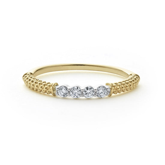Lagos Superfine Diamond Stacking Ring in 18k Gold