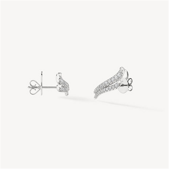 Hearts on Fire Vela French Cut Pavé Double Row Diamond Climber Earrings