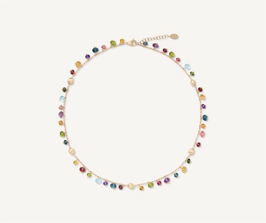 Marco Bicego Africa Multicolored Gemstone Charm Necklace