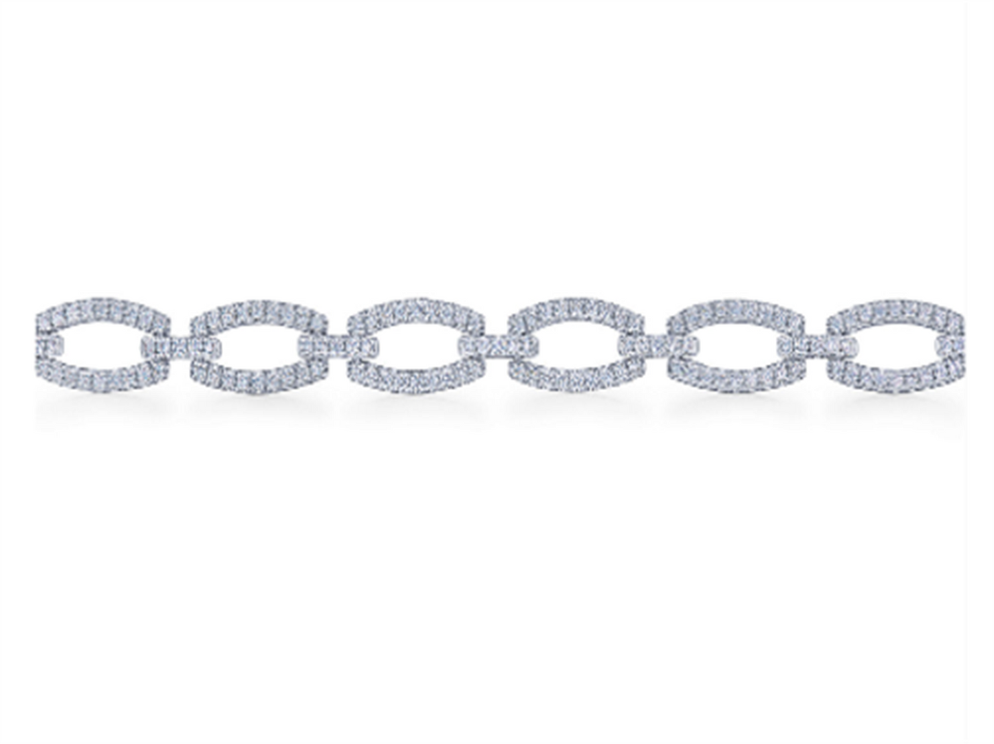 Kwiat 18k White Gold Oval Link Diamond Bracelet